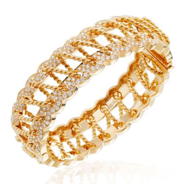 Gumuchian 18k Yellow Gold Diamond Corset Bracelet
