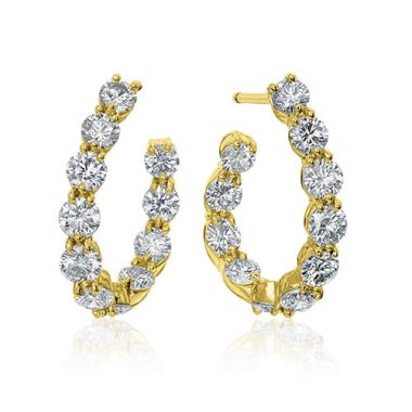 Gumuchian New Moon 18k Yellow Gold Diamond Hoop Earrings