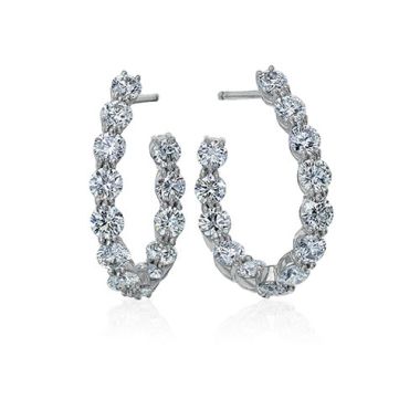Gumuchian New Moon 18k White Gold Diamond Earrings
