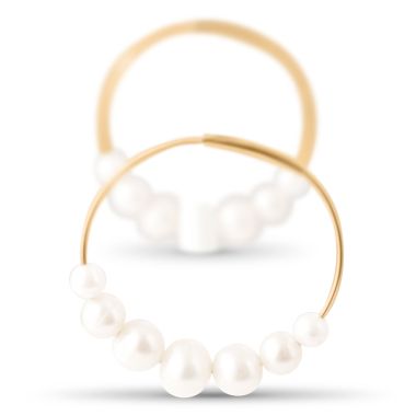 Lex Fine Jewelry Diana Endless Pearl Hoops 14k Yellow Gold