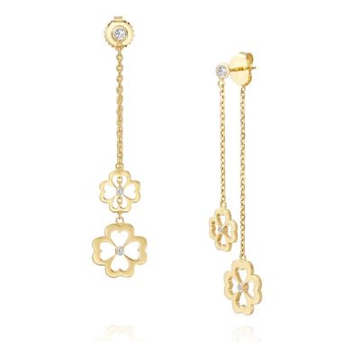 Gumuchian Kelly Mini 18k Two Tone Gold Diamond Dangle Earrings