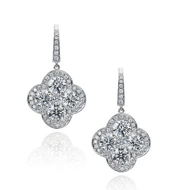 Gumuchian Fleur Platinum Diamond Drop Earrings