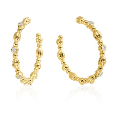 Gumuchian Nutmeg 18k Gold Diamond Hoop Earrings