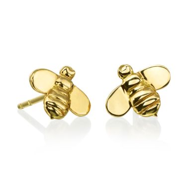 Gumuchian Honeybee "B" 18k Yellow Gold Stud Earrings