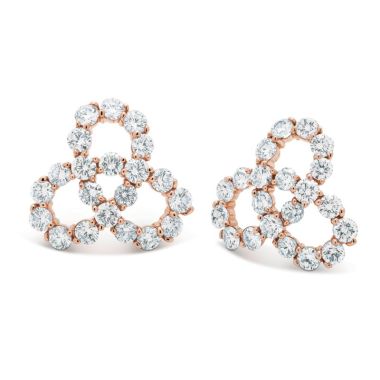 Gumuchian Twirl 18k Rose Gold Diamond Earrings