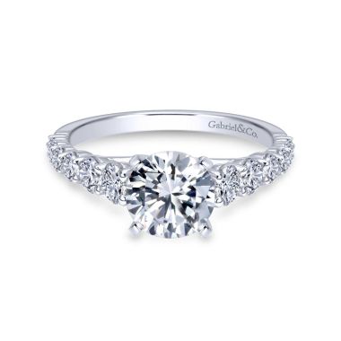 Gabriel & Co. 14k White Gold Contemporary Straight Diamond Engagement Ring