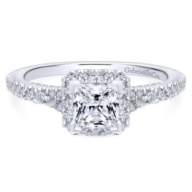 Gabriel & Co. 14k White Gold Entwined Halo Diamond Engagement Ring