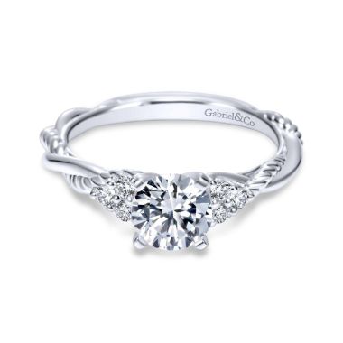 Gabriel & Co. 14k White Gold Hampton Twisted Diamond Engagement Ring