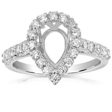 Fischer 14k White Gold Common Prong Semi-Mount Engagement Ring