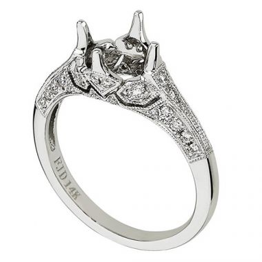 Fischer 14k White Gold Vintage Semi-Mount Engagement Ring