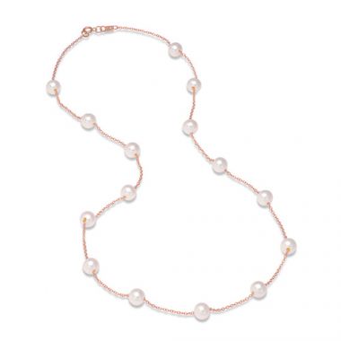 Mastoloni Rose Gold Tin Cup Pearl Necklace
