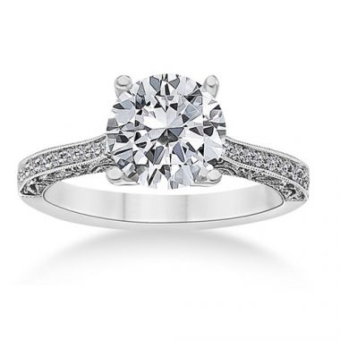 Fischer 14k White Gold Tiffany Semi-Mount Engagement Ring