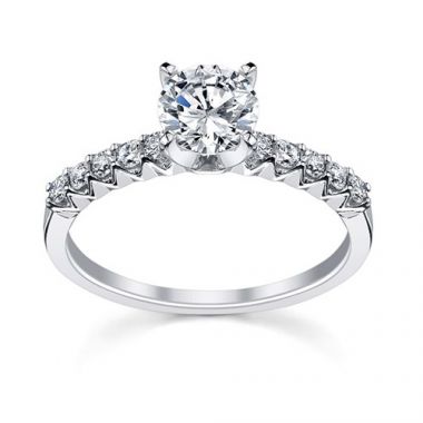 Fischer 14k White Gold Common Prong Engagement Ring