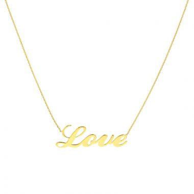 Midas 14k Yellow Gold Adjustable Love Script Necklace