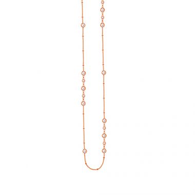 Midas Rose Tone Sterling Silver and CZ Chain