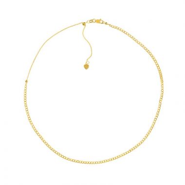 Midas 14k Yellow Gold Adjustable Curb Chain Choker Necklace