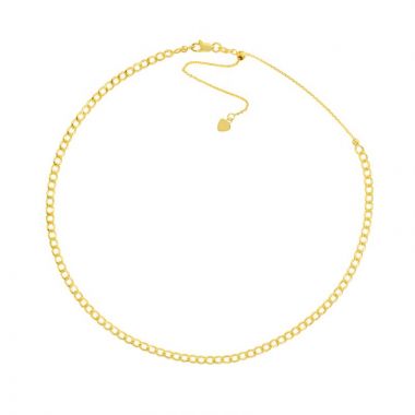 Midas 14k Yellow Gold Adjustable 3.30mm Curb Chain Choker Necklace