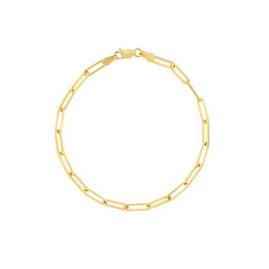 Midas 14k Yellow Gold 3.85mm Paper Clip Chain Bracelet