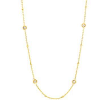 Midas 14k Yellow Gold Adjustable Round Diamond Station Necklace