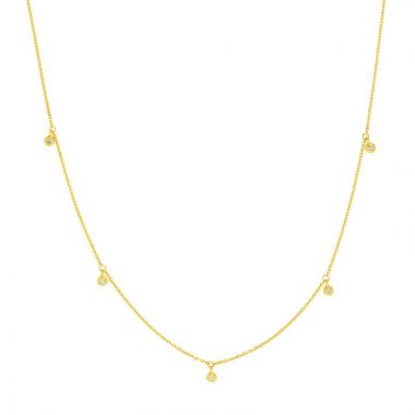 Midas 14k Yellow Gold Adjustable Bezel Set Diamond Dangle Necklace