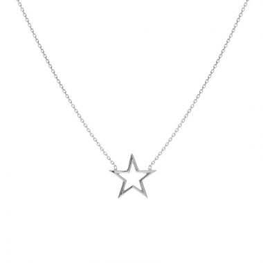 Midas 14k White Gold Adjustable Open Star Necklace