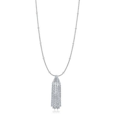 Gumuchian Cascade Riviera Platinum Diamond Fringe Drop Necklace
