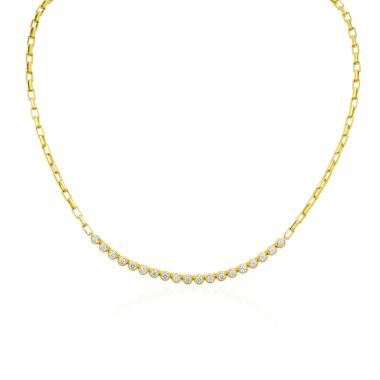 Gumuchian Moonlight 18k Yellow Gold Diamond Bezel Necklace