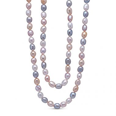 Mastoloni Endless Style Multicolor Oval Freshwater Pearl Strand Necklace