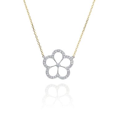 Gumuchian G. Boutique 18k Two Tone Gold Diamond Daisy Necklace