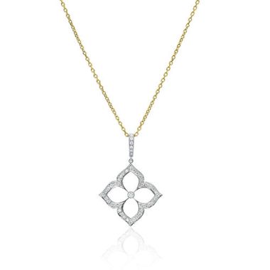 Gumuchian G. Boutique 18k Two Tone Gold Diamond Lotus Necklace