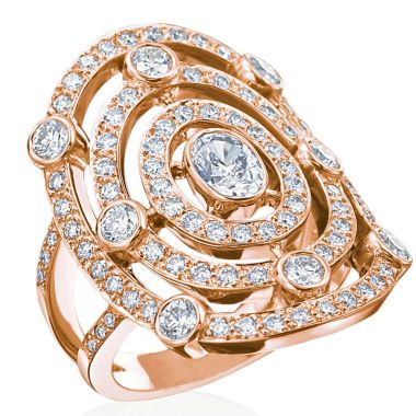 Gumuchian Carousel 18k Gold Diamond Illusion Halo Ring