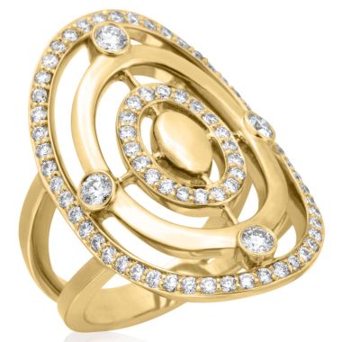 Gumuchian Carousel 18k Gold Diamond Illusion Halo Ring