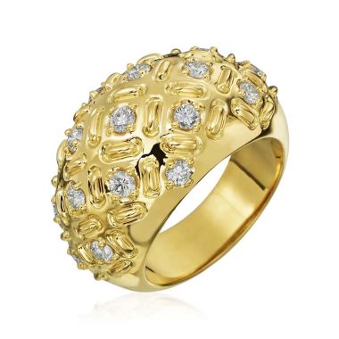 Gumuchian Stich by Stich 18k Yellow Gold Diamond Statement Ring