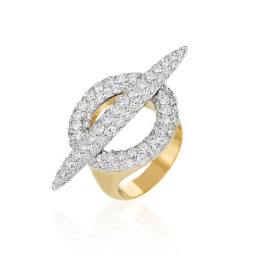 Gumuchian Anitia G 18k Two Tone Gold Toggle Diamond Ring