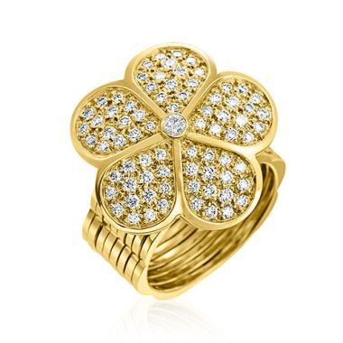 Gumuchian G. Boutique 18k Yellow Gold Diamond Daisy Transforming Ring to Bracelet