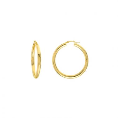 Midas 14k Yellow Gold 4x40mm Round Tube Polished Hoop Earrings
