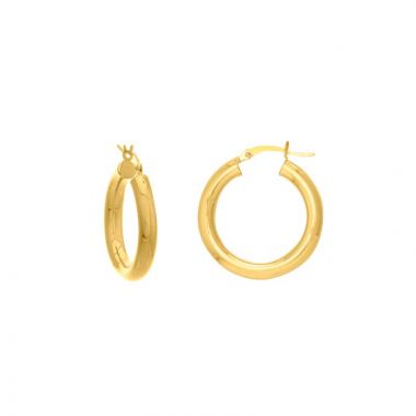 Midas 14k Yellow Gold 4x25mm Round Tube Polished Hoop Earrings
