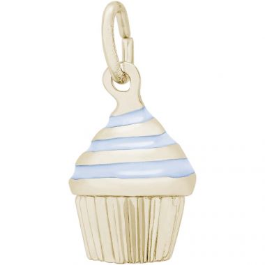 Rembrandt 14k Gold Cupcake - Blue Icing Charm