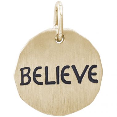 Rembrandt 14k Gold Believe Charm Tag Charm