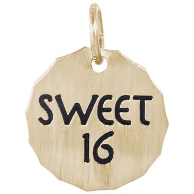 Rembrandt 14k Gold Sweet 16 Charm Tag Charm