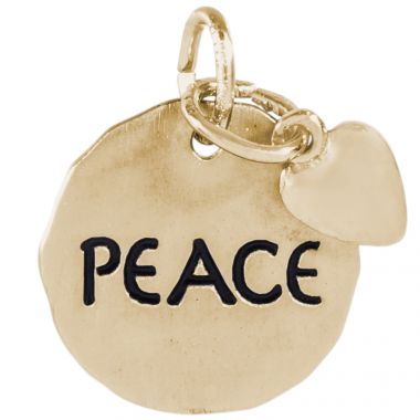Rembrandt 14k Gold Peace Tag W/Heart Charm