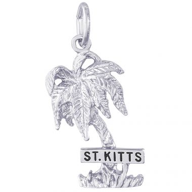 Rembrandt Sterling Silver St. Kitts Palm w/ Sign Charm