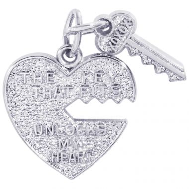 Rembrandt Sterling Silver Heart & Key Charm