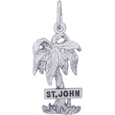 Rembrandt Sterling Silver St. John Palm W/Sign Charm