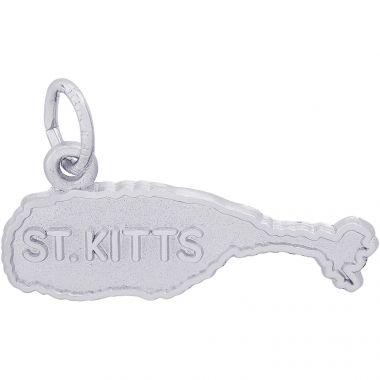 Rembrandt Sterling Silver St. Kitt Map Charm