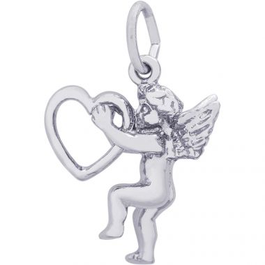 Rembrandt Sterling Silver Angel With Heart Charm