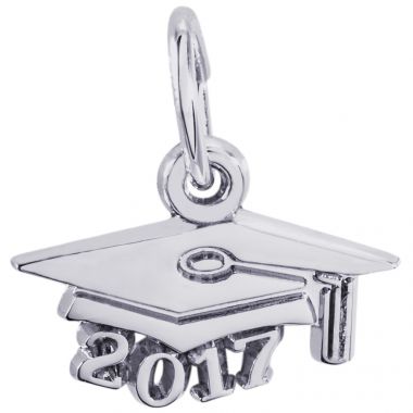 Sterling Silver Grad Cap 2017 Charm