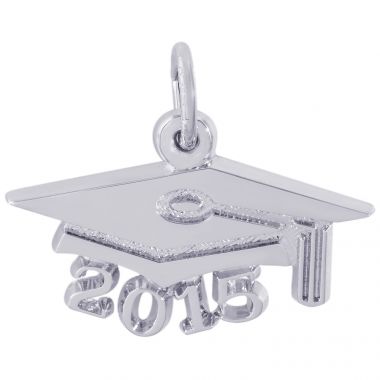 Sterling Silver Grad Cap 2015 Large Charm