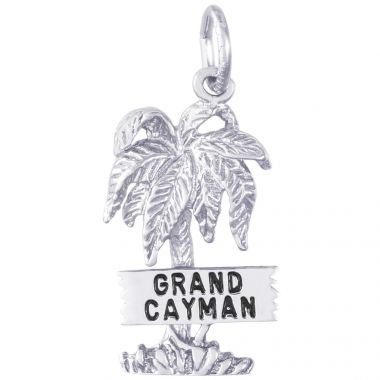 Rembrandt Sterling Silver Grand Cayman Palm W/Sign Charm