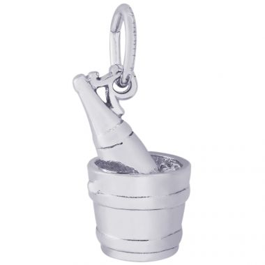 Rembrandt Sterling Silver Champagne Bucket Charm